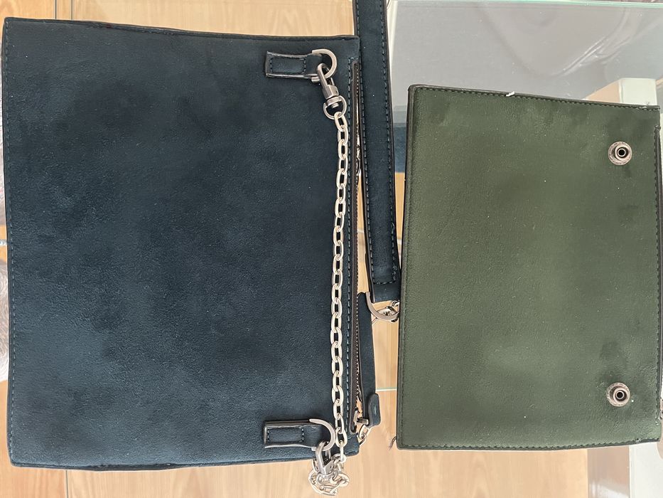 Clutch com pedras em 2 tons de verde