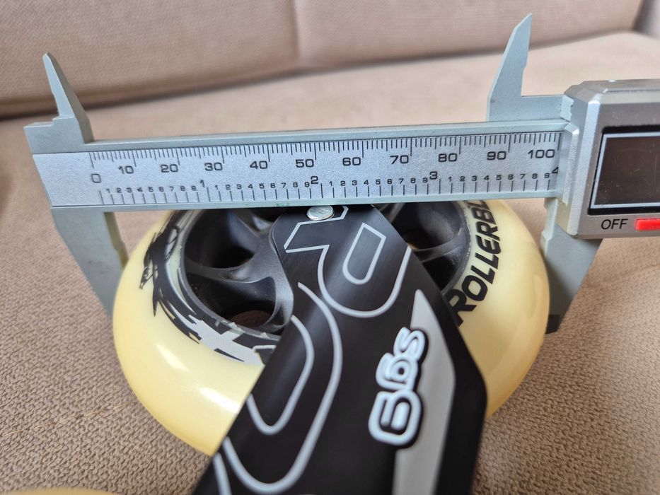 Rollerblade Tempest 12.8 195mm – szyny 3x100/1x90 + koła 84A ABEC 7