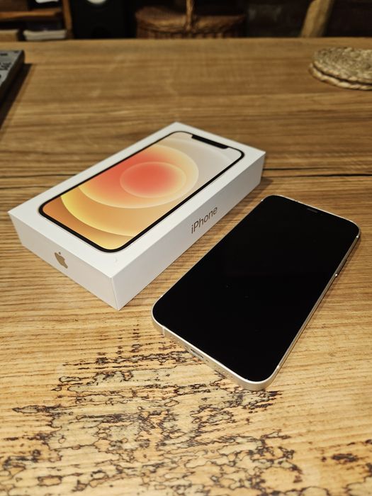 iPhone 12, 128 GB, bez SimLock, BIALY, bateria 80%, Stan  BDB