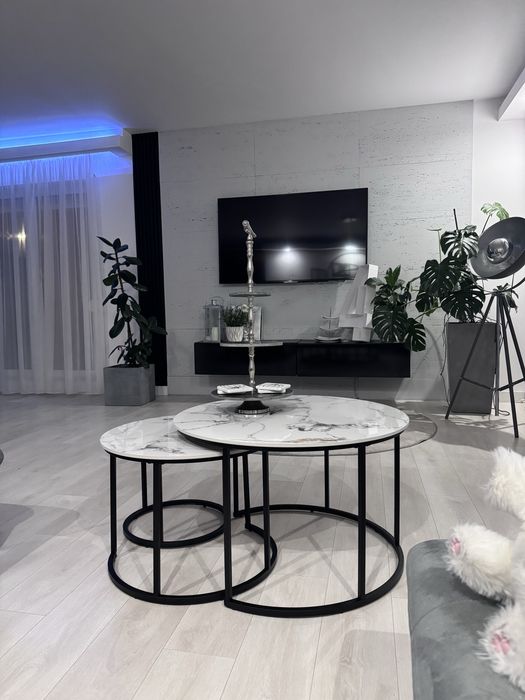 NOWE stoliki okragle ze SPIEKU zestaw marmurowe