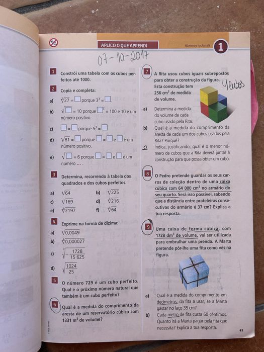 Manual e caderno de atividades Matemática 7 ano