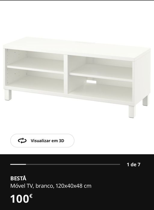 Móvel TV Branco BESTÅ (IKEA) - 120x40×48cm