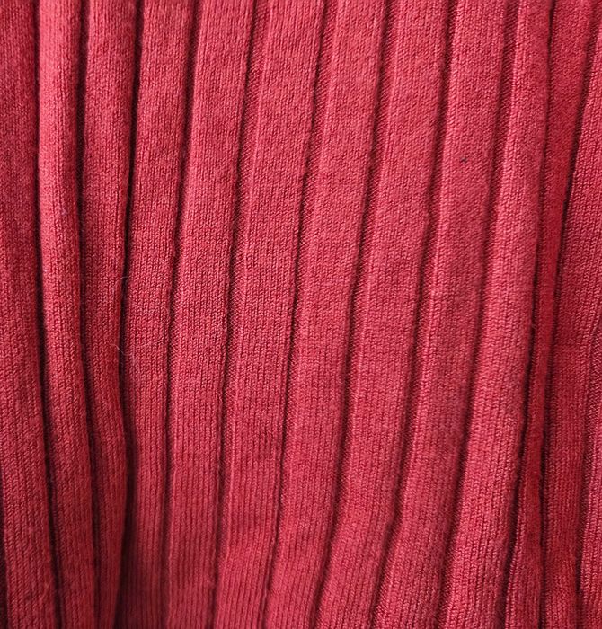 Sweter ceglany czerwony M w prążki
