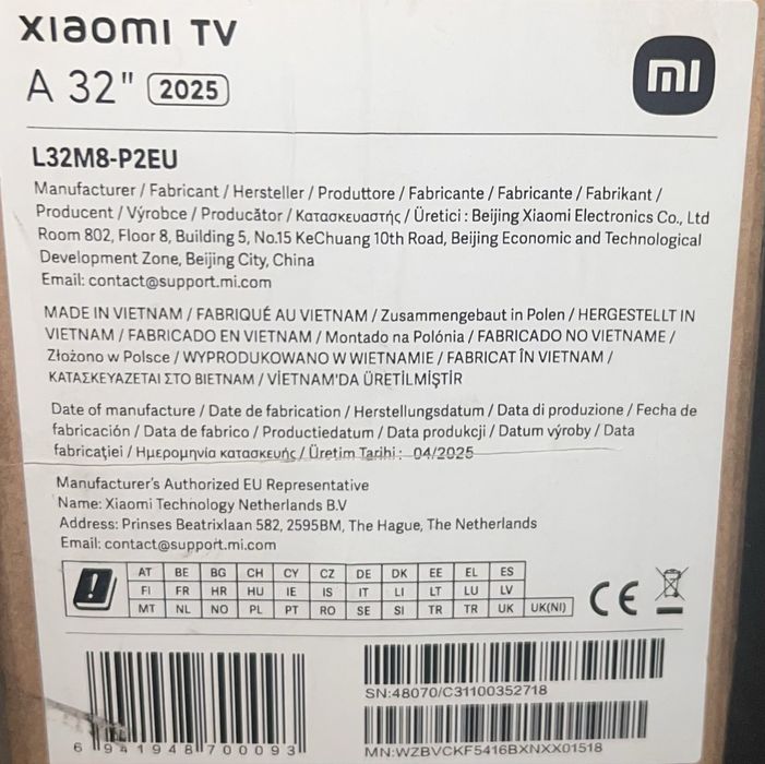 Televisão Xiaomi A Series 32”
