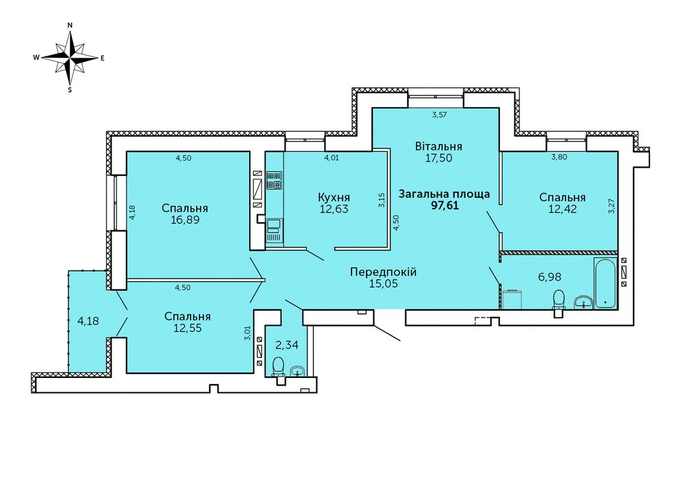 4-к квартира | Новобудова | Ліски | ЖК Levanevsky | Від забудовника
