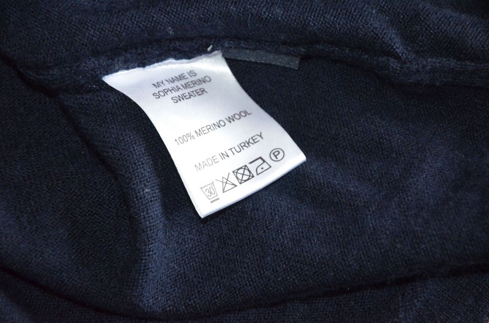 100% merino wool sweter damski granat ella&il r. M