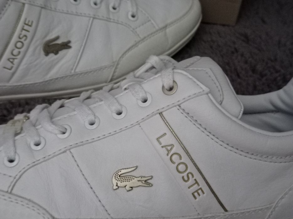 Buty Lacoste Chaymon rozmiar 43 białe złote skóra Nowe super skórzane