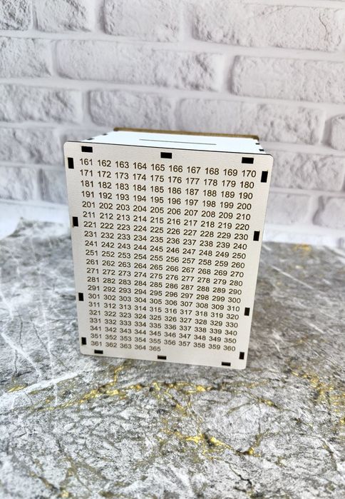 Скарбничка,копілка 365 днів "На мрію" дерев'яна 16х12х11 см для грошей