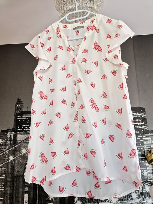 Biała bluzka w arbuzy lato Orsay M