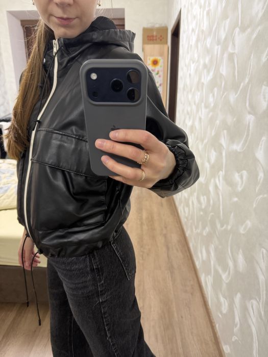Куртка Pull bear еко шкіра оверсайз