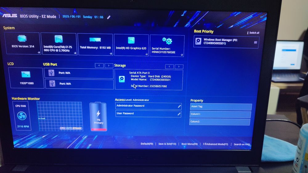 Asuspro series core i7 7th generation