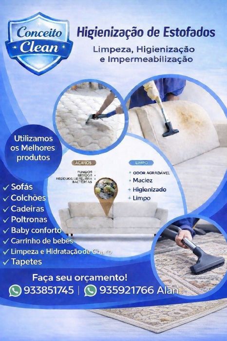 Limpeza de Sofá Tapetes e colchões