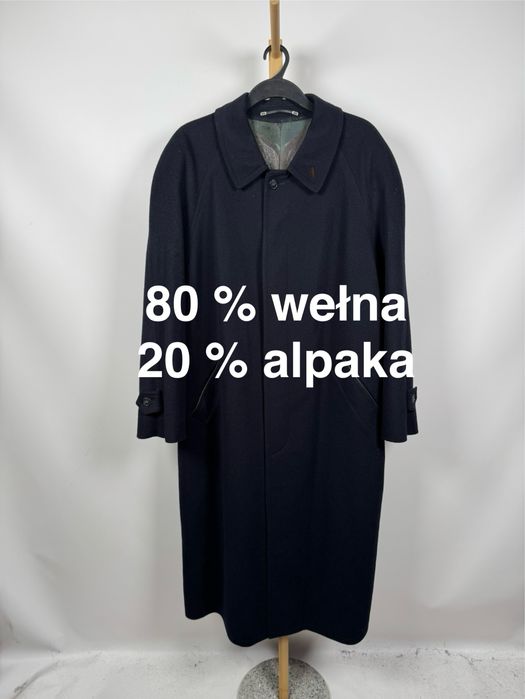 Vintage Himalaya Alpaca Loden wełniany płaszcz z dodatkiem alpaki 54