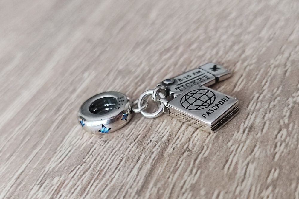 Charm's podróże S925 podwójna nowa zawieszka