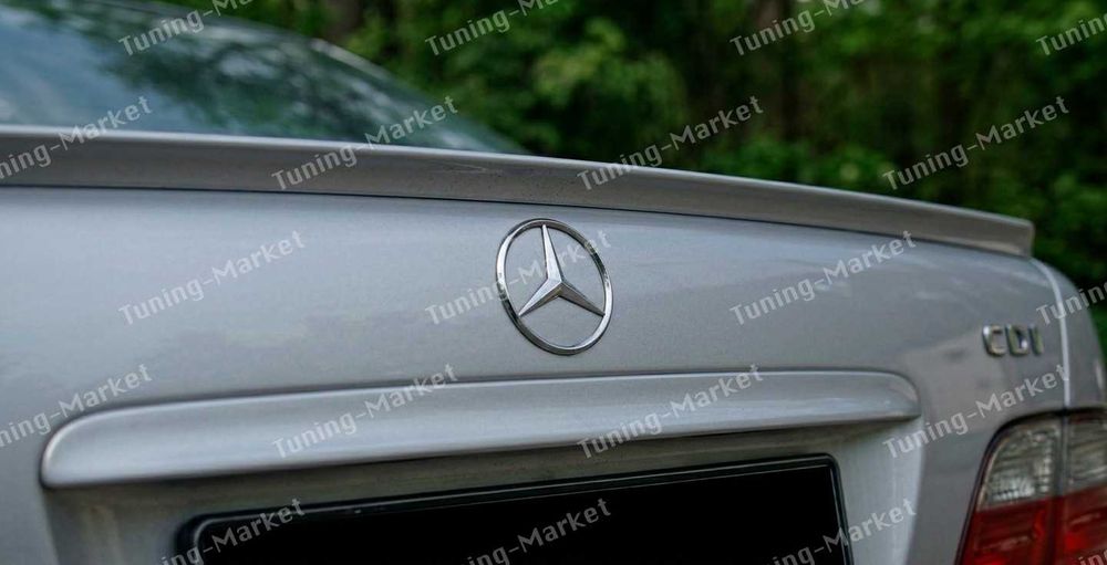 Лип спойлер сабля AMG на багажник Мерседес 210, Бленда Козырек на заднее стекло Mercedes W210, Накладки на фары реснички