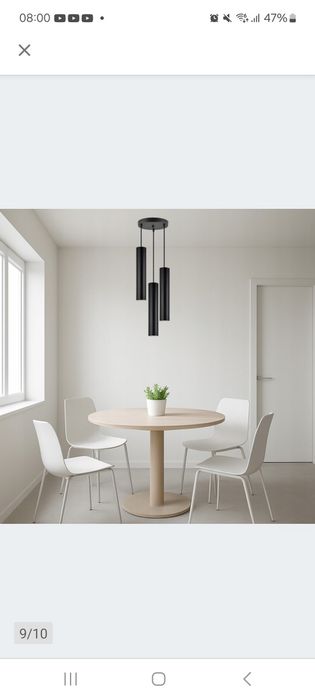 Lampa loft tuby czarna