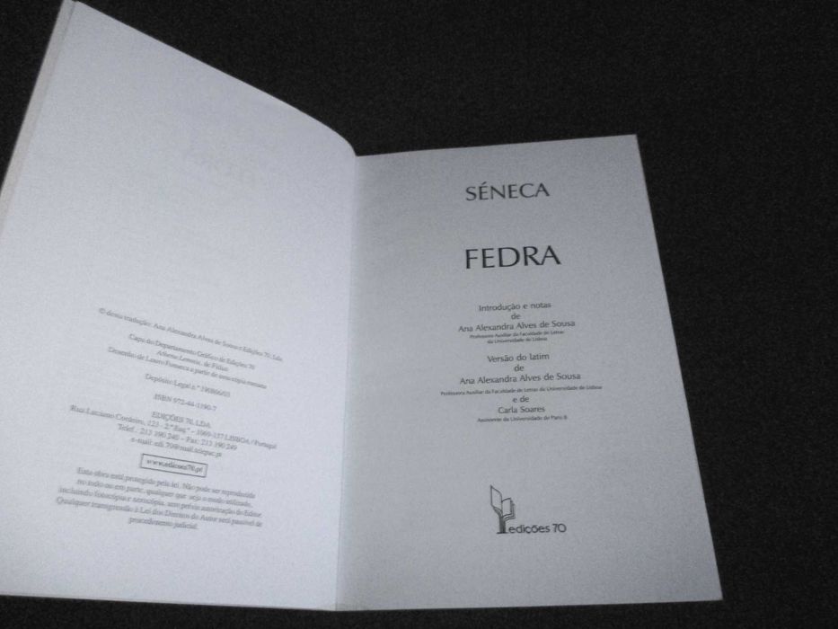 Livro Fedra Séneca Clássicos Gregos e Latinos