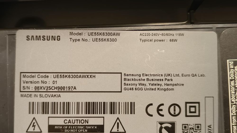 Zasilacz Samsung UE55K6300AW