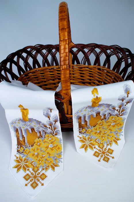 Заготовка під вишивку: Великодній бант на кошик (Габардин) + Підбір