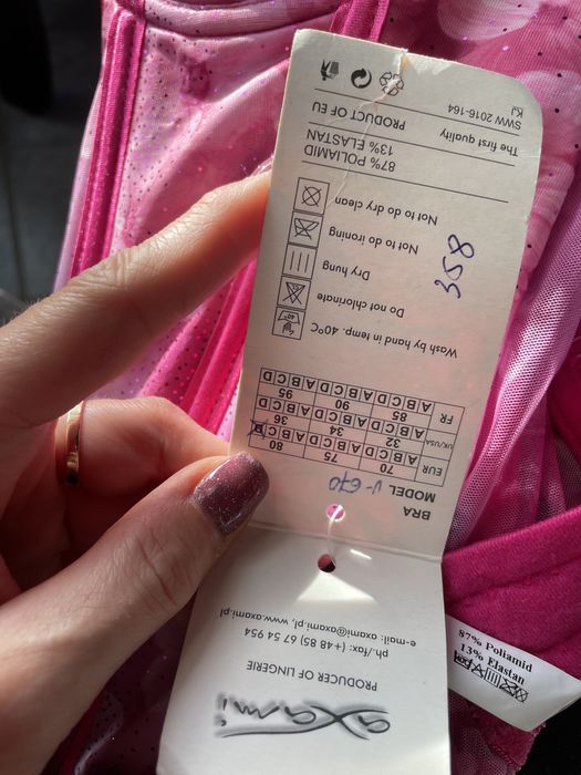 Gorset róż 75B, 70C, 70D, 80D (358)