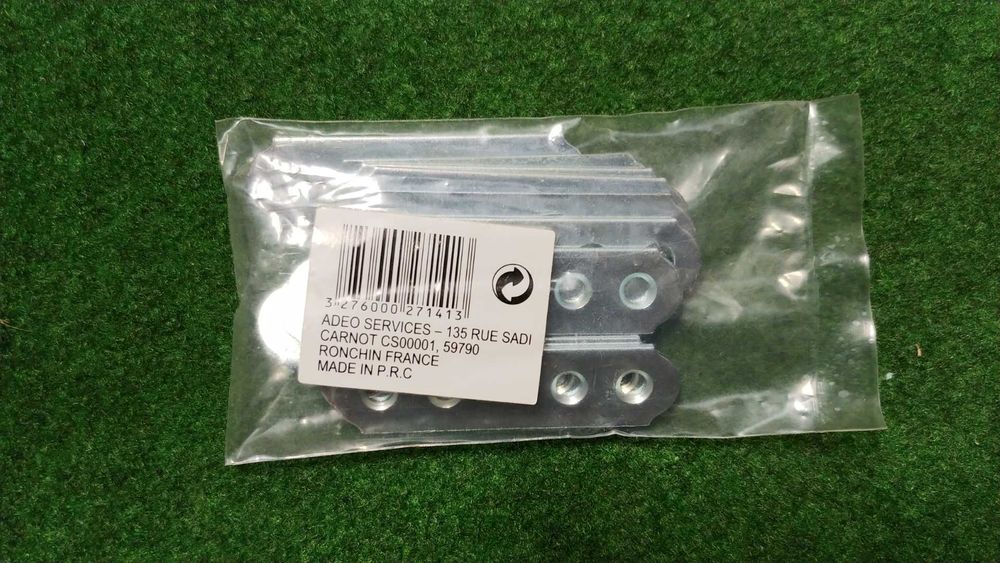 Conjunto 12 placas de união em aço zincado 60mm