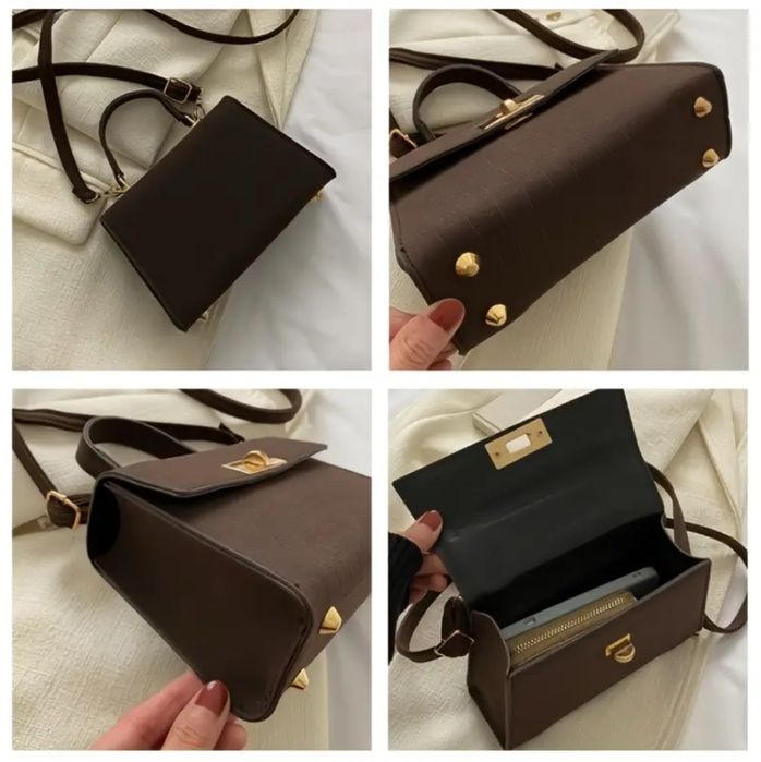 Міні сумка через плече коричнева сумочка клатч