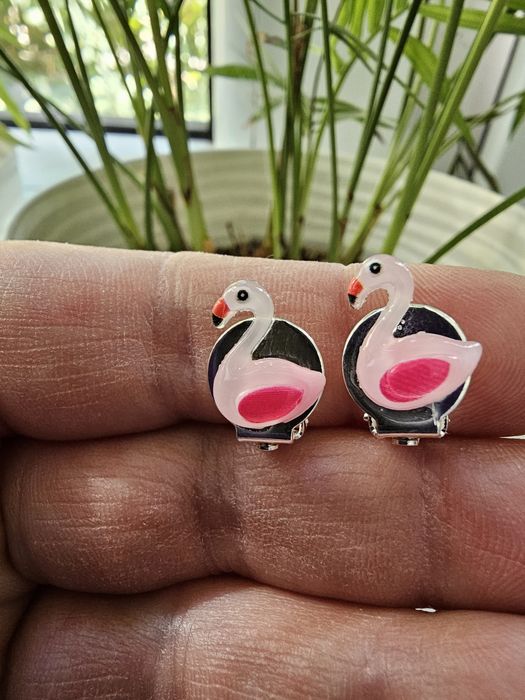 Klipsy dla dziewczynki flamingi handmade