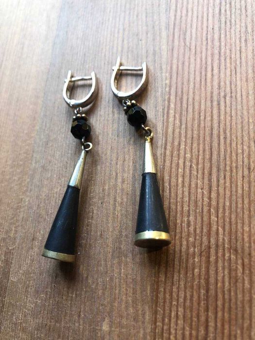 Сережки з агатом+срібло