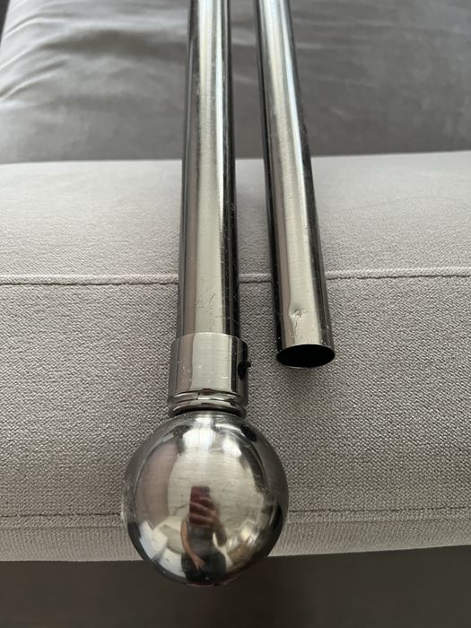 Varão cortinado extensível prateado