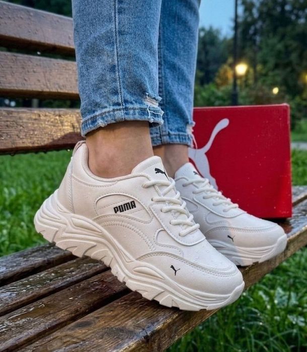 Жіночі бежеві кросівки Puma/натуральна шкіра/весняні кросівки пума