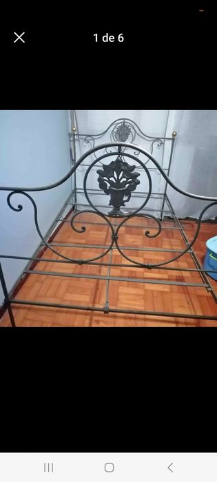 Cama em ferro restaurada64729515212930120