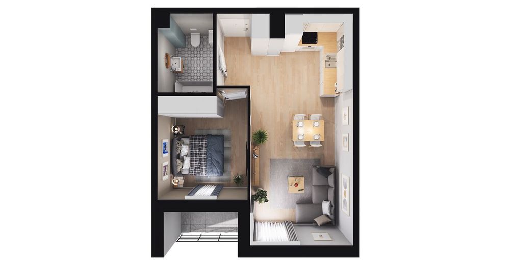 2-pokojowe mieszkanie 41m2 + balkon