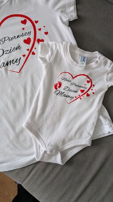 Zestaw koszulka i body, nasz pierwszy dzień mamy