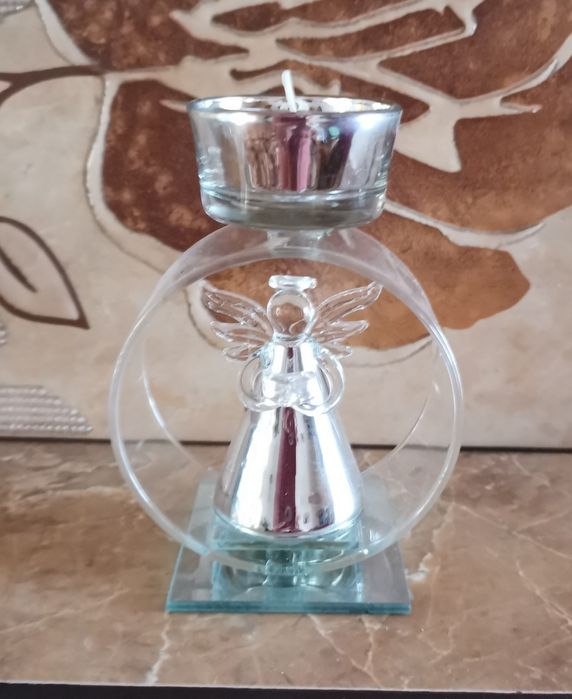 Świecznik Glassangel szkło anioł