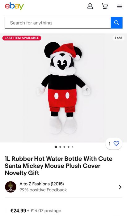 Грілка водяна грелка водяная микки маус mikki mouse warmer primark