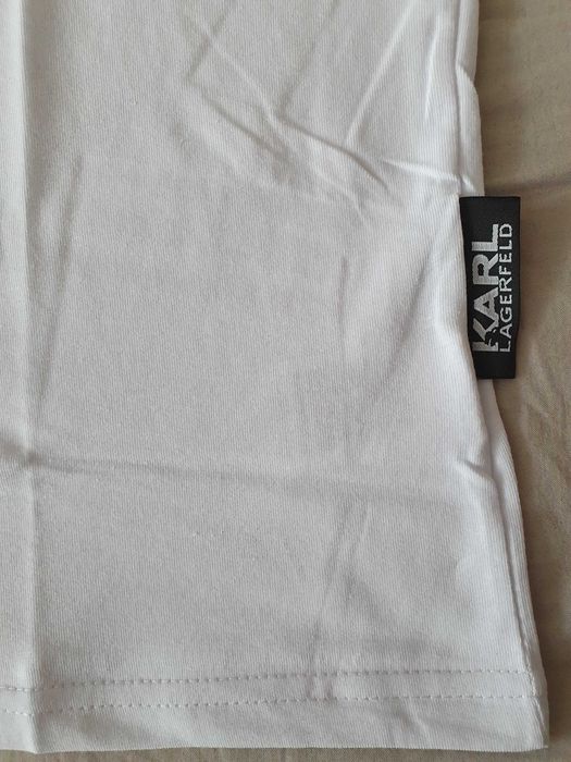 NOWA koszulka Karl Lagerfeld L XL biała ikonik gumowy KL okazja