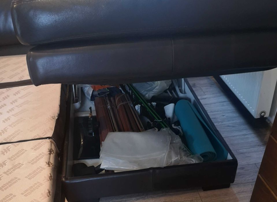 Kanapa narożna skóra naturalna