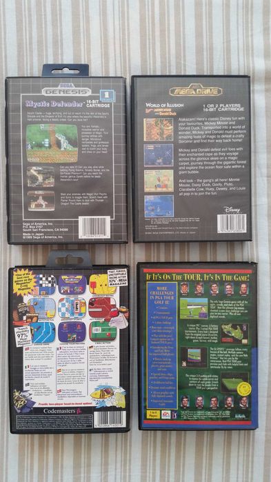 Mystic Defender, World Of Illusion, Micro Machines, PGA TOUR GOLF II