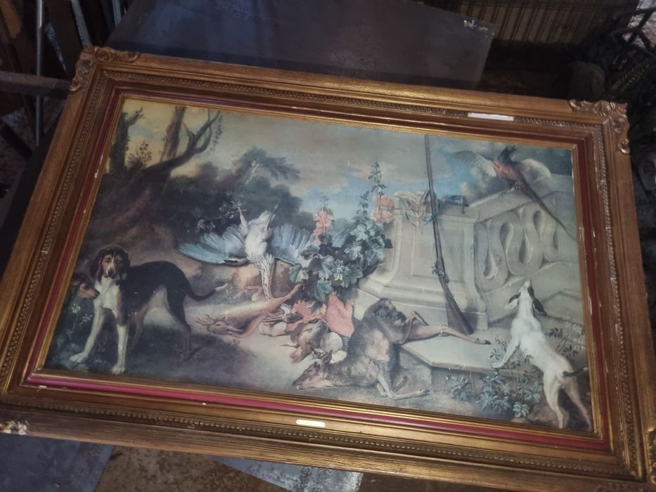 Quadro "Regresso à Caça" de I. BAPTISTE OUDRY