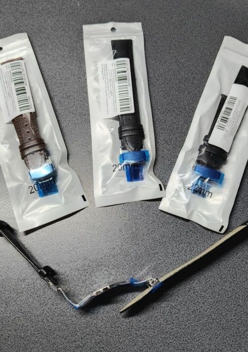 Pasek skóra do zegarka 20 22 mm z motylkowym zapięciem