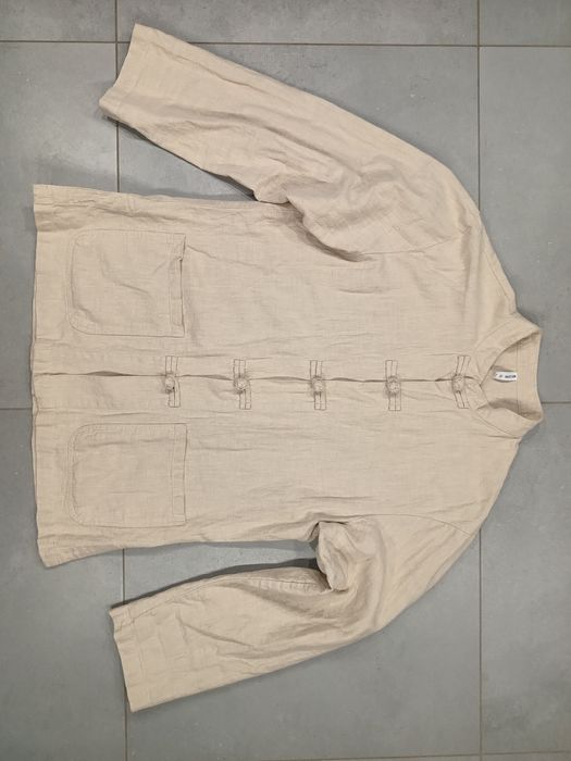 Męska koszula roz. XXXL naturalna folkowa rustykalna 70% ramia (jak len) 30% bawełna