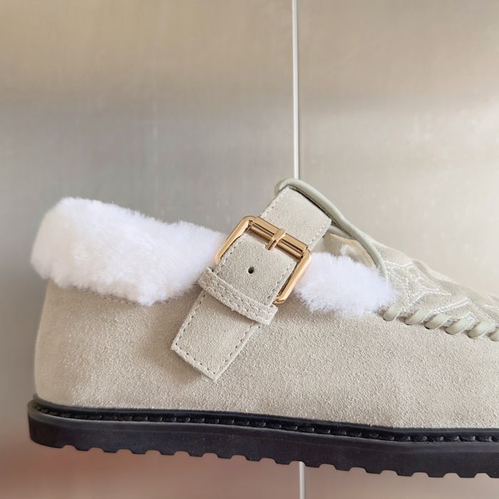 Louis Vuitton хутряні лофери – замшеві бежеві