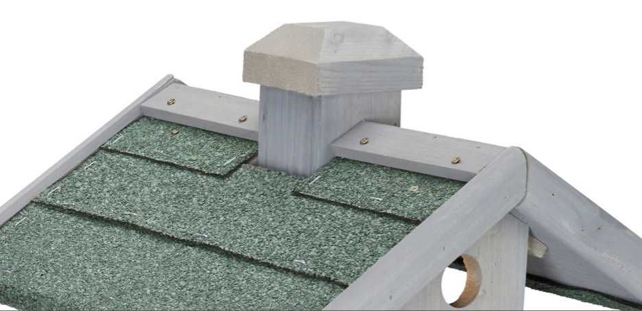 Relaxdays Piękny Karmnik dla ptaków z podstawką z Drewna Jodłowego