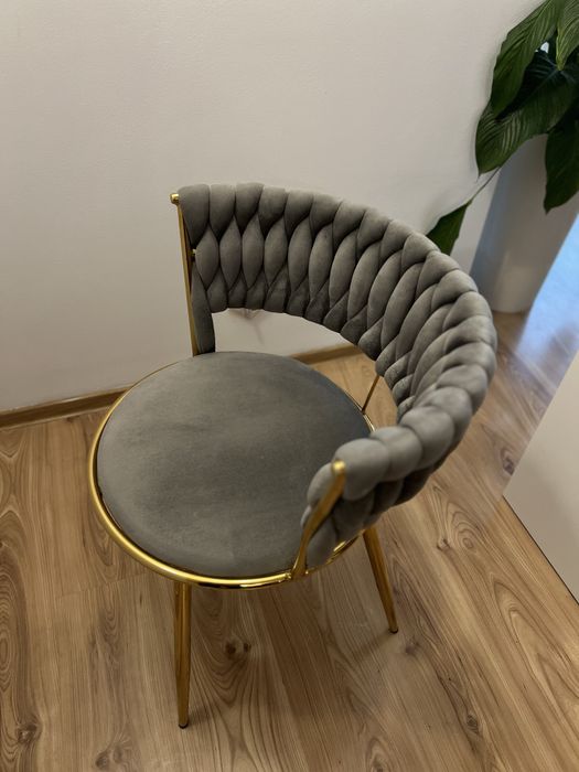 Krzeslo welurowe szare
