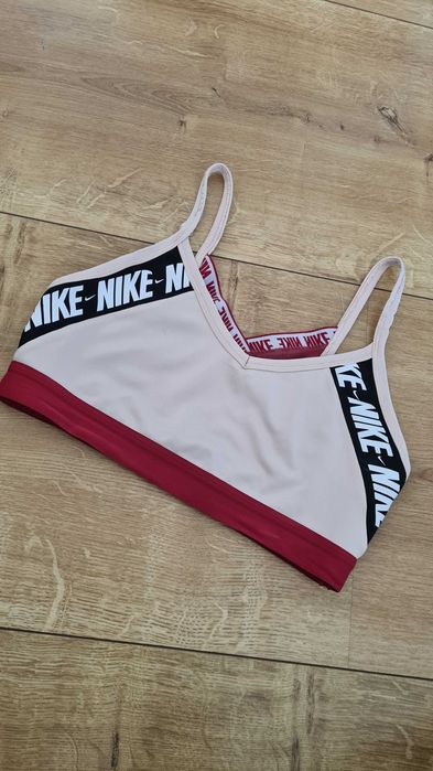 Top sportowy, Stanik sportowy NIKE. Rozmiar M 38. Różowy pudrowy