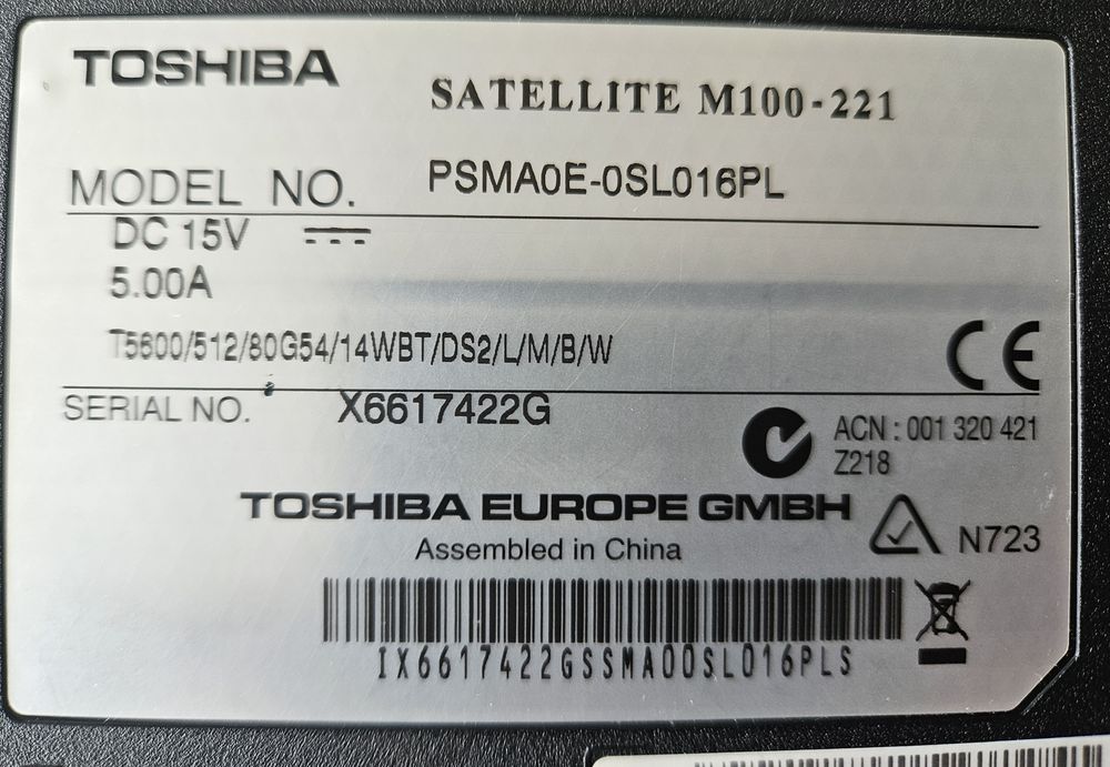 Laptop Toshiba Satellite M100-221