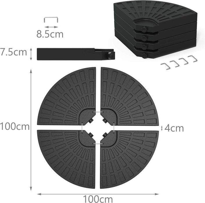 4-częściowy stojak na parasol przeciwsłoneczny 52L VOUNOT