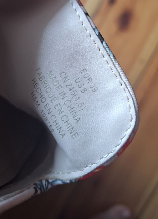 Klapki mule, w kwiaty, kolorowe, H&M, r. 39