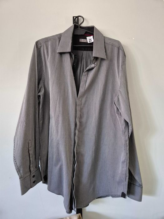 Męska elegancka koszula z długim rękawem w paski