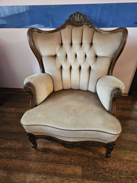 Sofa 3 osobowa + 2 fotele Ludwik XIX